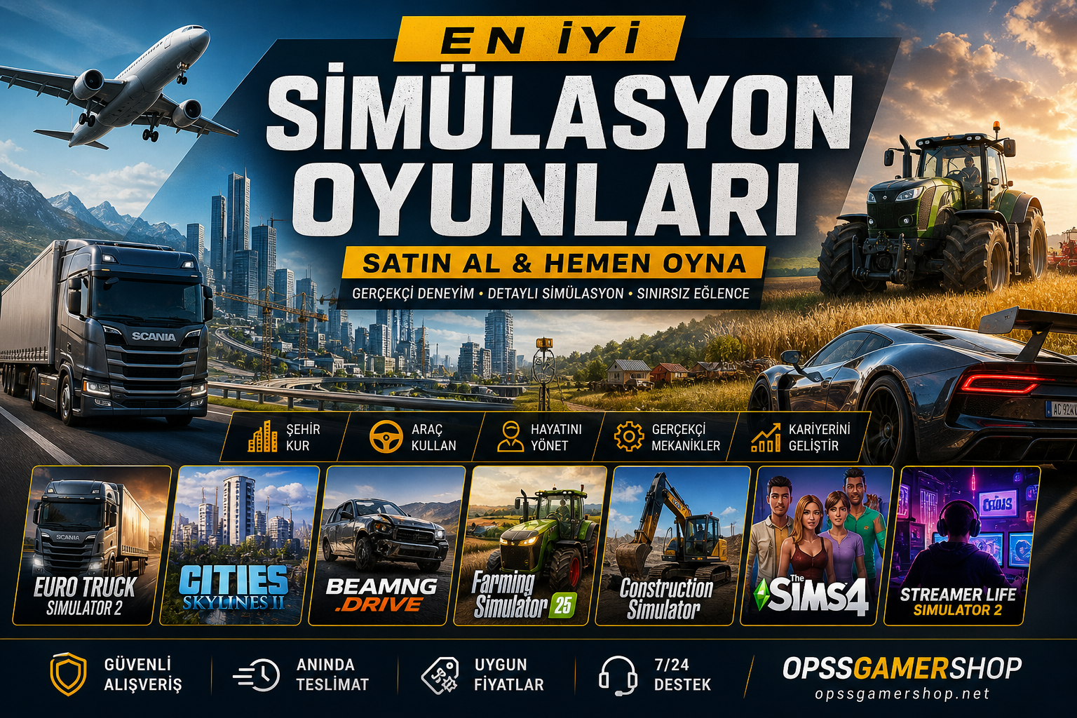 En İyi Simülasyon Oyunları (Satın Al & Hemen Oyna) – 2026 Güncel Liste
