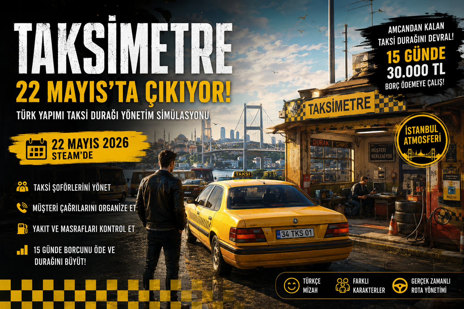 Taksimetre Oyunu 22 Mayıs’ta Çıkıyor! Türk Yapımı Taksi Simülasyonu Dikkat Çekiyor